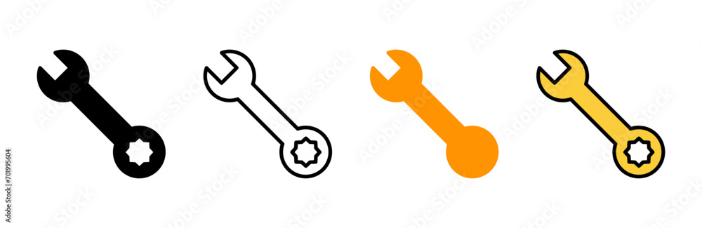 Wrench icon set vector. repair icon. tools sign and symbol Wrench icon set vector. repair icon. tools sign and symbol