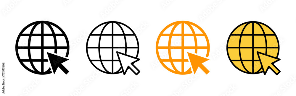 Web icon set vector. go to web sign and symbol. web click icon. Global search icon Web icon set vector. go to web sign and symbol. web click icon. Global search icon