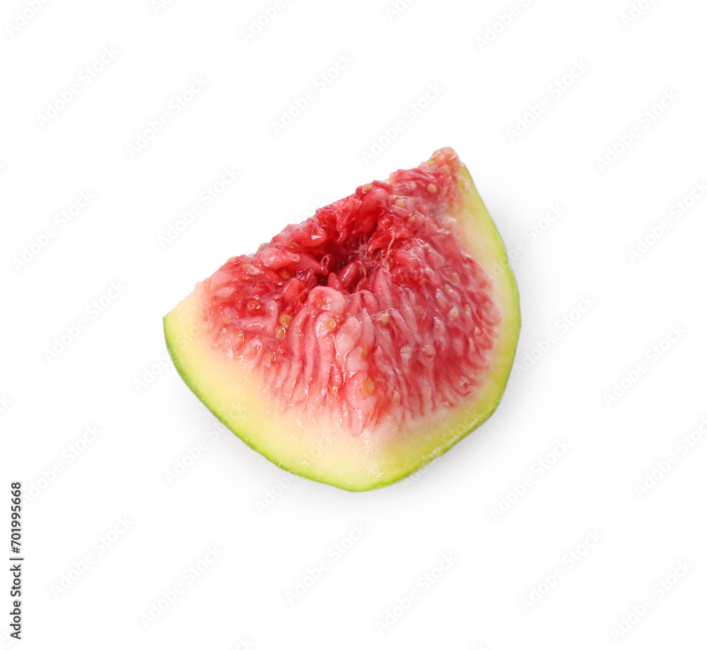 Piece of fresh green fig isolated on white