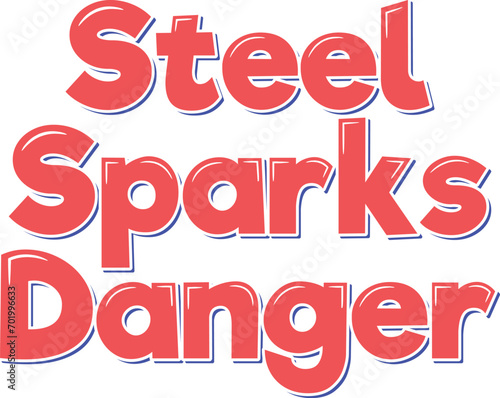 A powerful warning lettering vector design for heavy industry