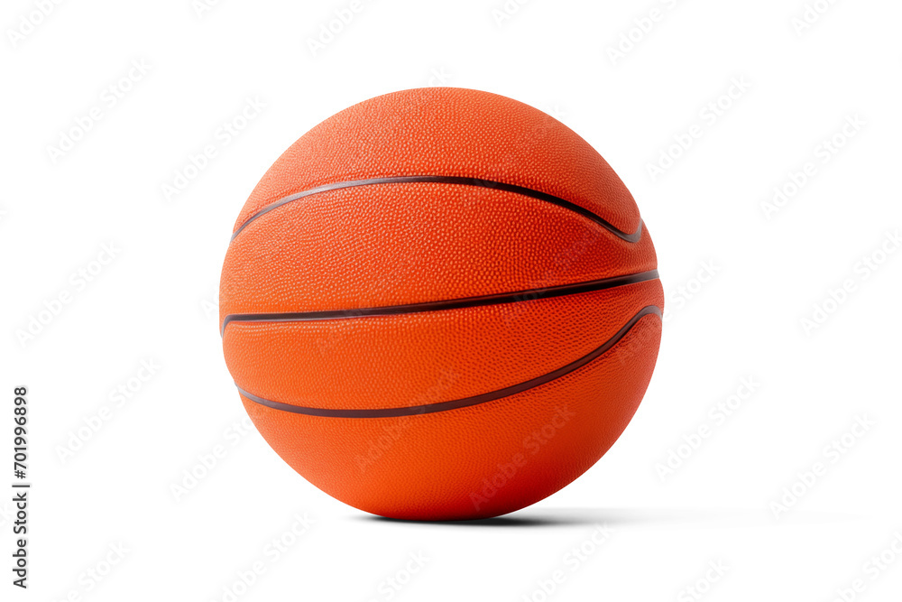 Realistic Basketball Isolated on Black Background