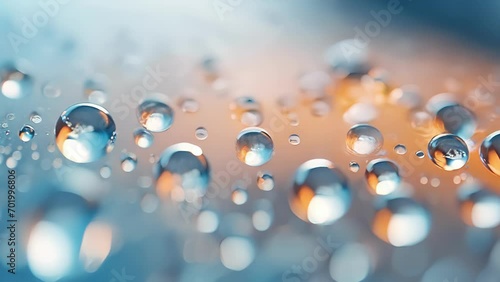 Closeup of numerous tiny oil droplets dispersing in water, giving the illusion of a cloudy and hazy underwater world. photo
