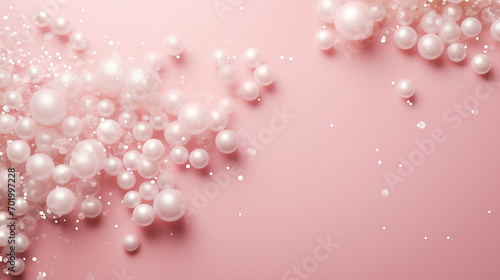 pearl confetti on pale pink background