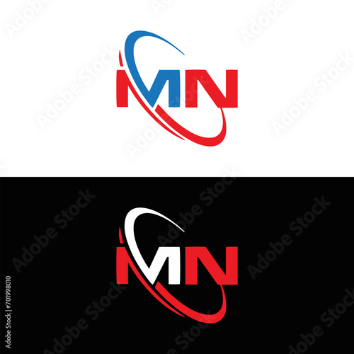 MN logo. M N design. White MN letter. MN, M N letter logo design. Initial letter MN linked circle uppercase monogram logo. M N letter logo vector design.	

