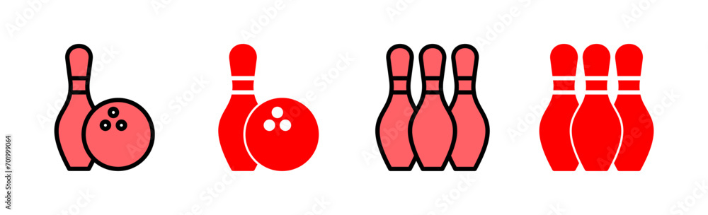 Bowling icon set illustration. bowling ball and pin sign and symbol. Bowling icon set illustration. bowling ball and pin sign and symbol.