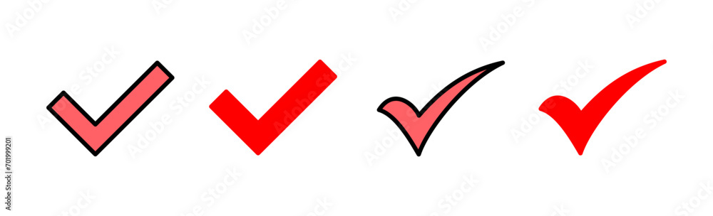 Check mark icon set illustration. Tick mark sign and symbol Check mark icon set illustration. Tick mark sign and symbol