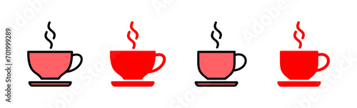 coffee cup icon set illustration. cup a coffee sign and symbol photo