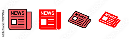 Newspaper icon set illustration. news paper sign and symbolign