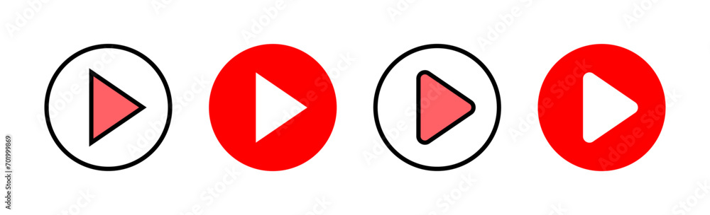 Play Icon set illustration. Play button sign and symbol Play Icon set illustration. Play button sign and symbol