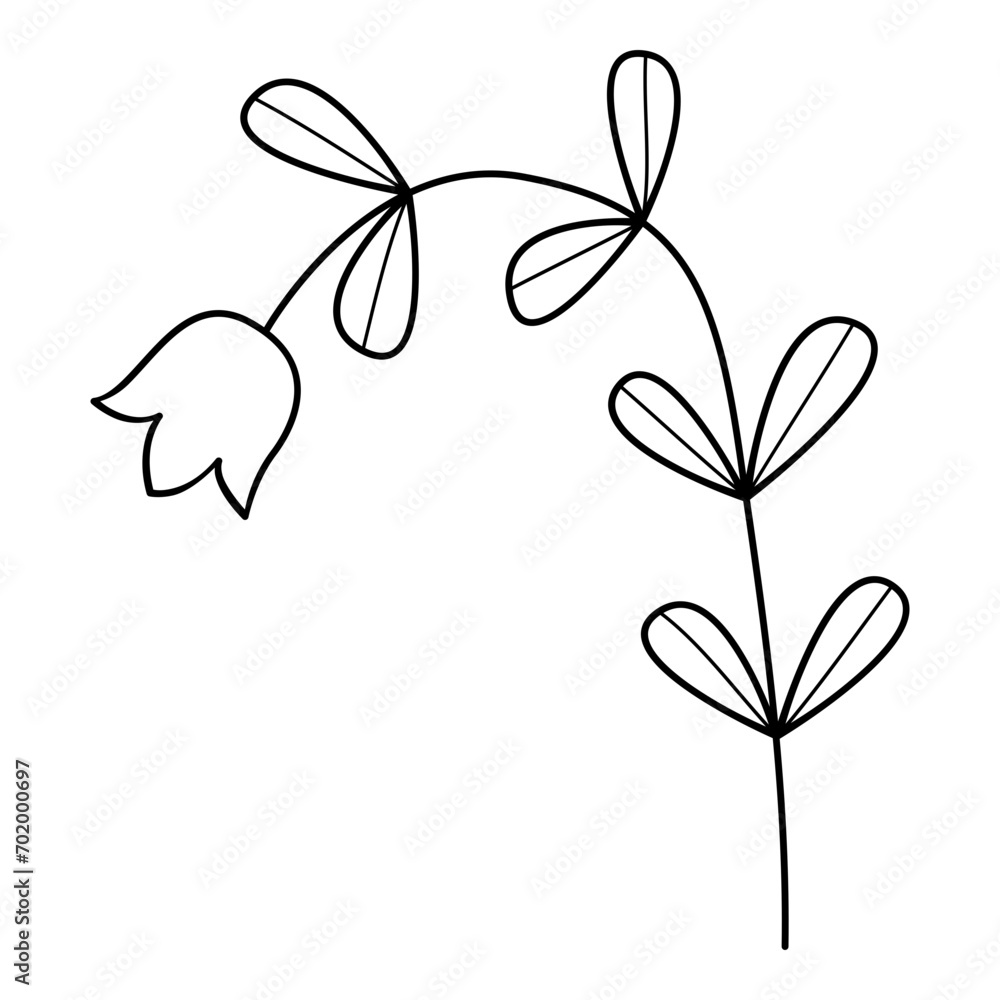 Floral line art. Design element with floral theme. Floral line art. Design element with floral theme.