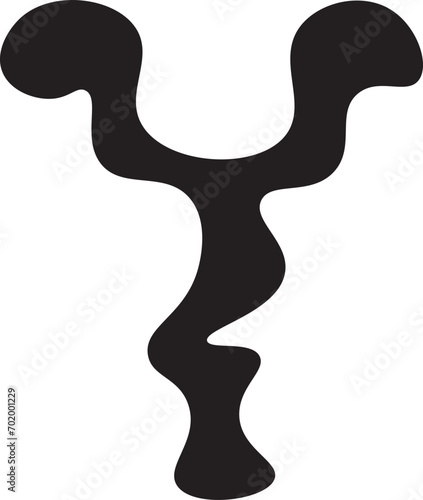 Melted Letter Y Vector Icon Illustration