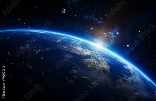 An Illustration of earth blue shining. Made with Generative AI Technology © mafizul_islam