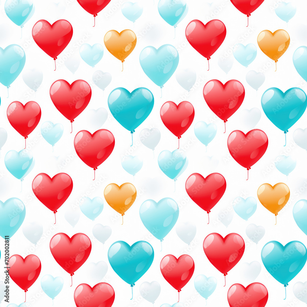Valentine's day seamless pattern with colorful hearts