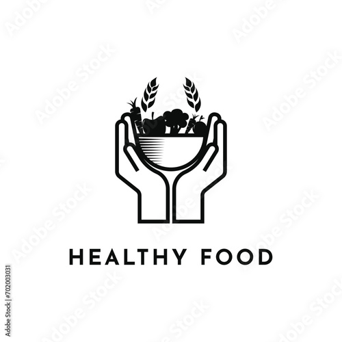 Healthy food logo concept design idea