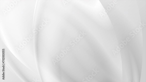 Abstract white grey blurred waves background. Seamless looping monochrome smooth motion design. Video animation Ultra HD 4K 3840x2160 photo