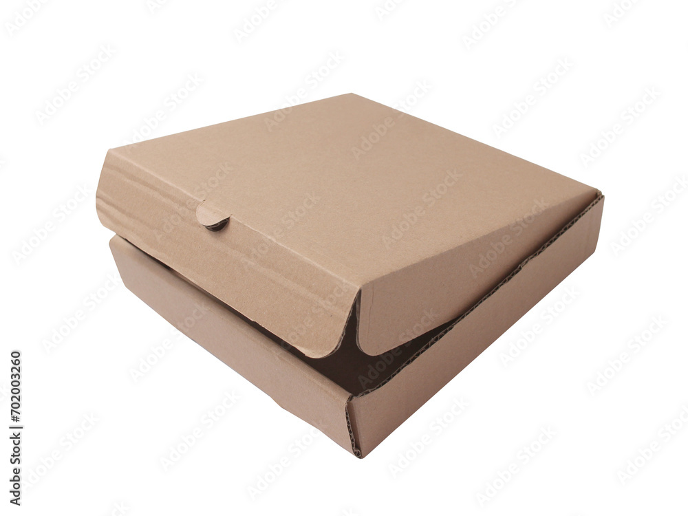 Flat square pizza cardboard box mock up template, cut out Flat square pizza cardboard box mock up template, cut out