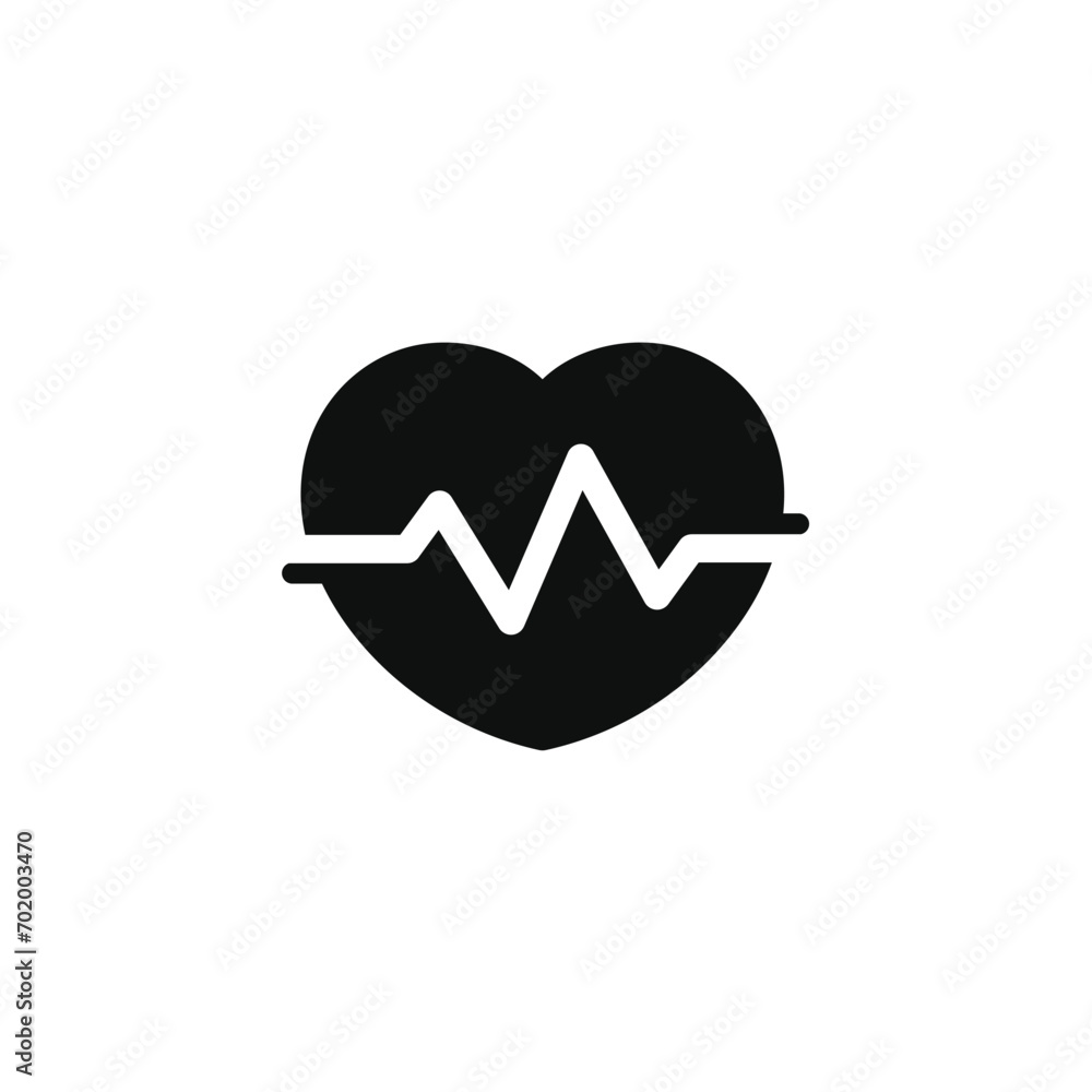 Heart beat icon isolated on transparent background