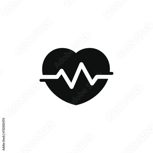 Heart beat icon isolated on transparent background