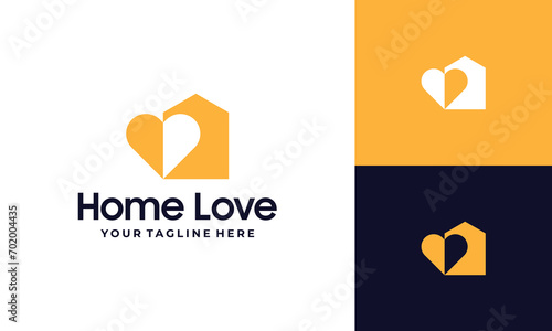 simple heart and house logo design inspiration