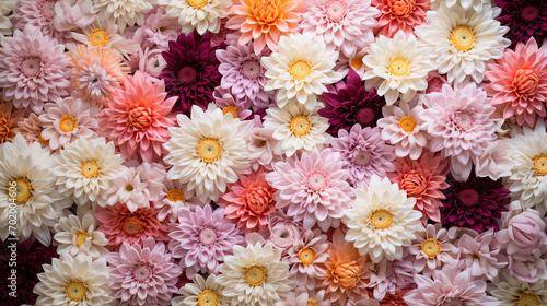 flowers wall background with amazing red white orange pink flowers