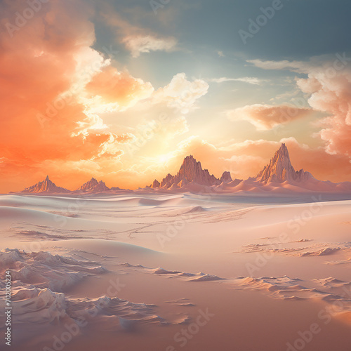 Surreal Desert Landscape in Soft Light