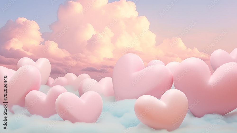 dreamy pastel cloud hearts cloud shaped hearts