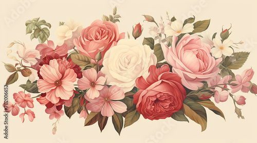 charming vintage floral illustration vintage style photo