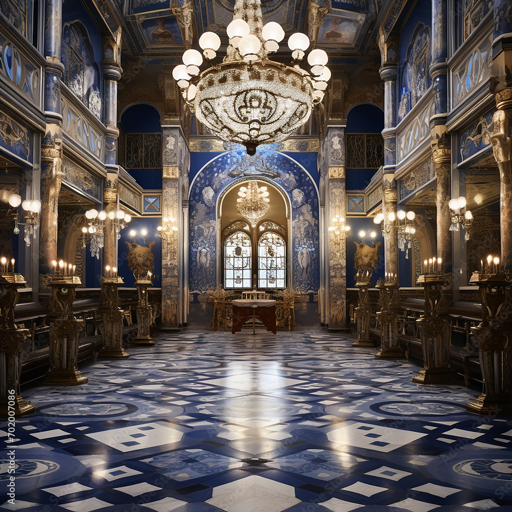 Obraz premium Synagogue, Interior, Decorated