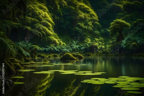 tropical forest lake