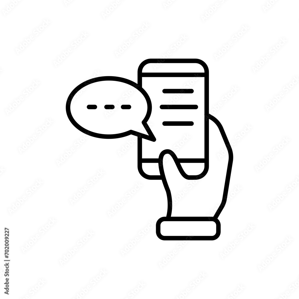 Mobile chat outline icons, minimalist vector illustration ,simple transparent graphic element .Isolated on white background Mobile chat outline icons, minimalist vector illustration ,simple transparent graphic element .Isolated on white background