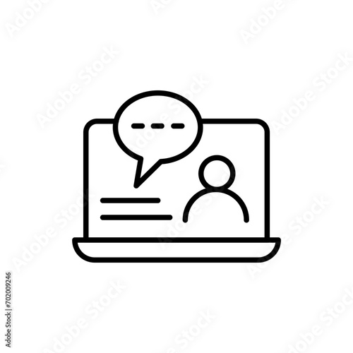 Online chat outline icons, minimalist vector illustration ,simple transparent graphic element .Isolated on white background