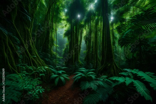 A dense rainforest supports an intricate web of life  from the forest floor to the canopy.