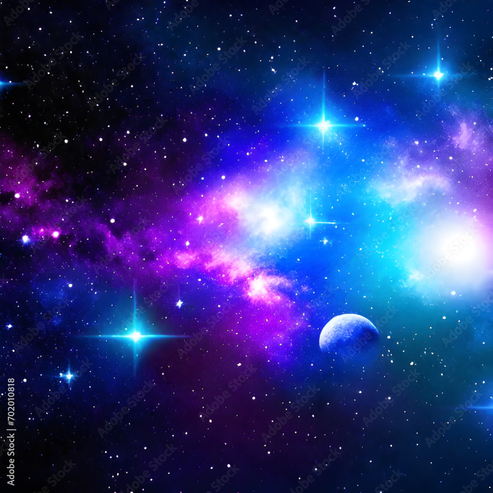 Galaxy overlay, abstract and stars in outer space. Fantasy of cosmos and universe.
