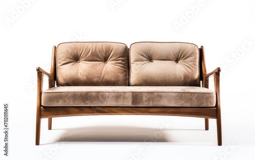 Two seater sofa, modern 2 seater couch isolated on white background.