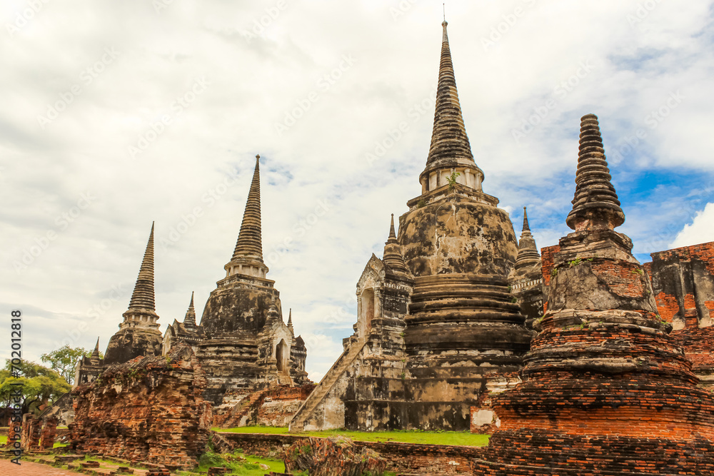 Ruins of Wat Phra Sri Sanphet, Ancient Temple in the Ayutthaya, Thailand, Asia.