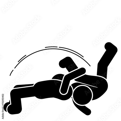 vector illustration of mixed martial arts, fighting, brawling, throwing, punching