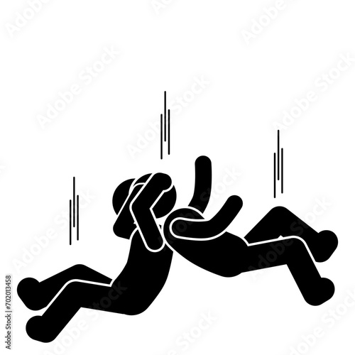 vector illustration of mixed martial arts, fighting, brawling, throwing, punching