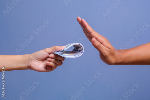 Papier peint Hand refusing and don't receive bribe money