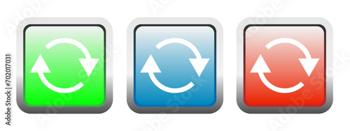 Update icon, Change icon on square button. Reverse arrow symbol. Refresh sign. photo