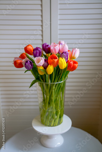A beautiful tulip bouquet in the sunlight