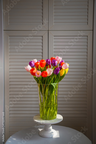 A beautiful tulip bouquet in the sunlight