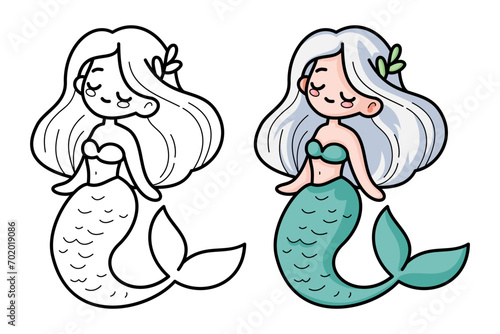 learn to color, beautiful mermaid coloring book