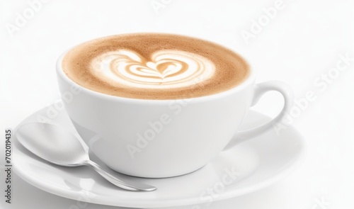 Cup of cappuccino on the table on white background from AI Generative