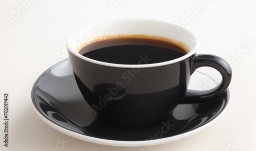 black Cup of americano on the table on white background from AI Generative
