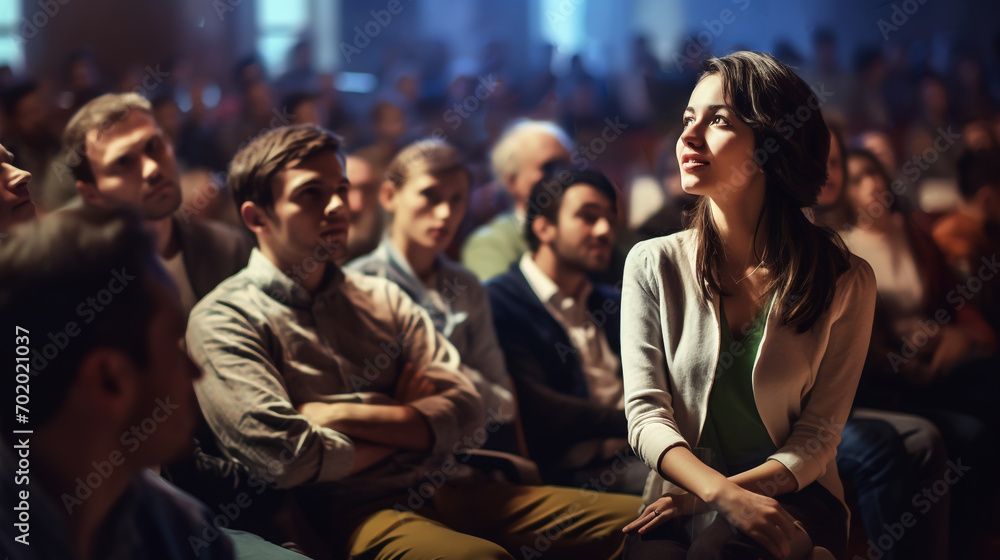 multiracial highly engaged audience in a professional conference