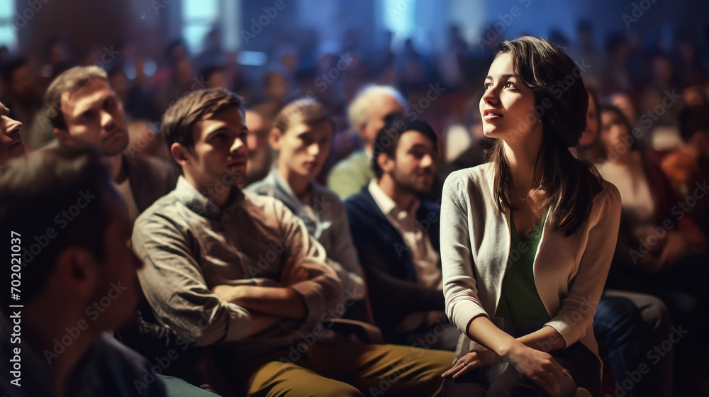 multiracial highly engaged audience in a professional conference multiracial highly engaged audience in a professional conference