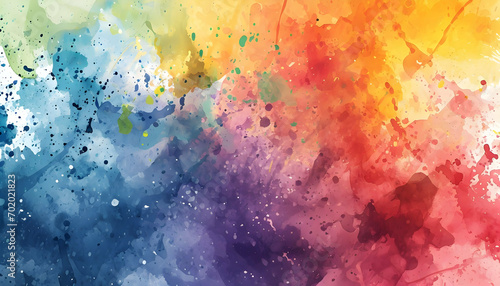 Watercolor rainbow abstract splash romantic and creative background design.