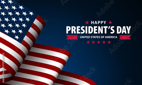 Happy President's Day Background Design. Banner, Poster, Greeting Card. Vector Illustration