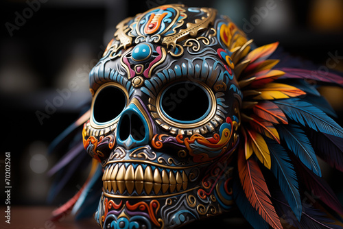 Mexikos Wappentier im Stil Dia de los Muertos, Das Totenfest ist ein Feiertag in Mexiko, um den Toten mit bunten Masken zu gedenken