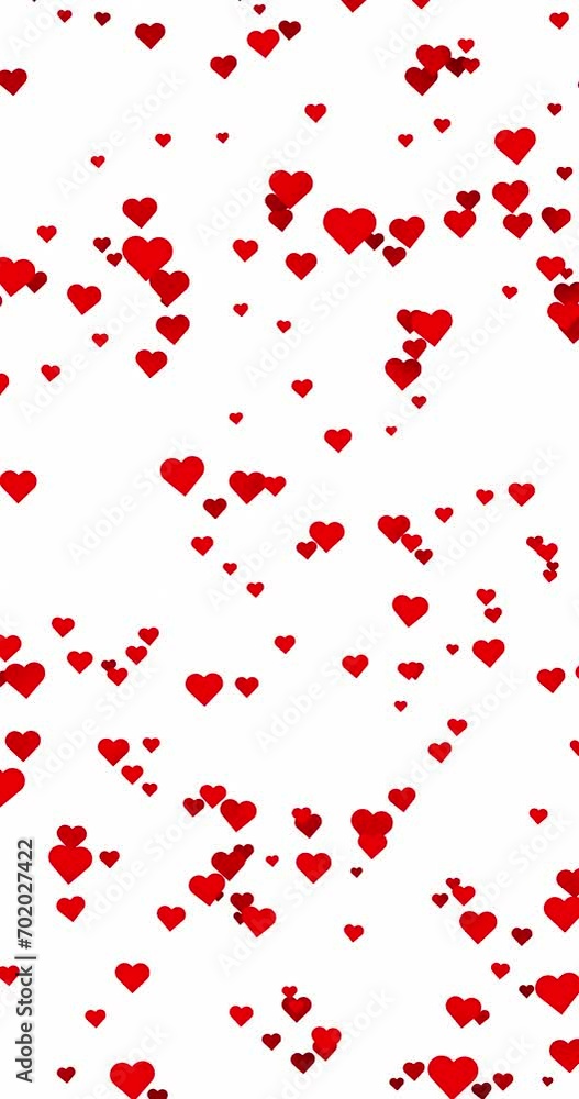Beautiful red hearts loop motion on clean white background. Concept Valentine's day vertical animation. Beautiful red hearts loop motion on clean white background. Concept Valentine's day vertical animation.